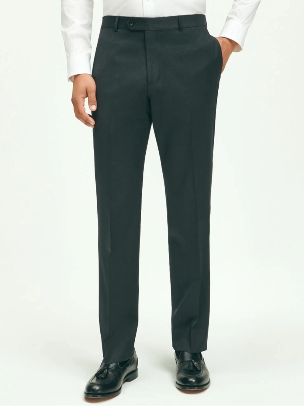 Brooks Brothers Luxury Slim Fit Wool 1818 Charcoal Dress Pants 31 x 28